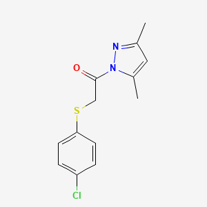 molecular formula C13H13ClN2OS B5886639 1-{[(4-chlorophenyl)thio]acetyl}-3,5-dimethyl-1H-pyrazole 