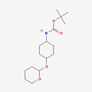 molecular formula C16H29NO4 B588664 Tert-butyl N-[4-(oxan-2-yloxy)cyclohexyl]carbamate CAS No. 1322625-95-5