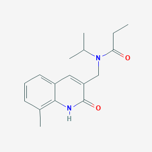 molecular formula C17H22N2O2 B5886657 N-[(2-hydroxy-8-methyl-3-quinolinyl)methyl]-N-isopropylpropanamide 