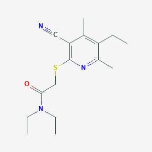 2-[(3-cyano-5-ethyl-4,6-dimethyl-2-pyridinyl)thio]-N,N-diethylacetamide