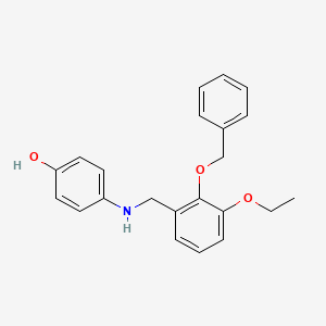molecular formula C22H23NO3 B5886696 4-{[2-(benzyloxy)-3-ethoxybenzyl]amino}phenol 