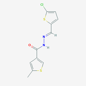 molecular formula C11H9ClN2OS2 B5886702 N'-[(5-chloro-2-thienyl)methylene]-5-methyl-3-thiophenecarbohydrazide 