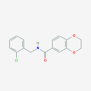 molecular formula C16H14ClNO3 B5886724 N-(2-chlorobenzyl)-2,3-dihydro-1,4-benzodioxine-6-carboxamide 