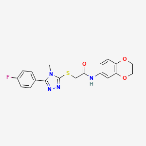 molecular formula C19H17FN4O3S B5886734 N-(2,3-dihydro-1,4-benzodioxin-6-yl)-2-{[5-(4-fluorophenyl)-4-methyl-4H-1,2,4-triazol-3-yl]thio}acetamide 