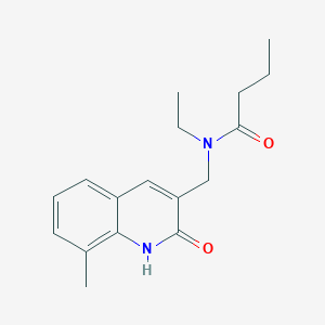 N-ethyl-N-[(2-hydroxy-8-methyl-3-quinolinyl)methyl]butanamide