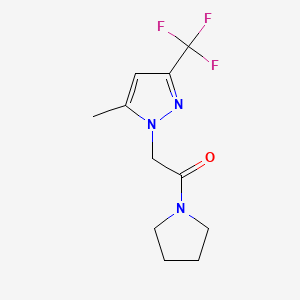 molecular formula C11H14F3N3O B5886834 5-methyl-1-[2-oxo-2-(1-pyrrolidinyl)ethyl]-3-(trifluoromethyl)-1H-pyrazole 