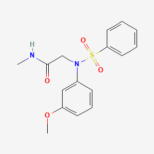 molecular formula C16H18N2O4S B5886874 N~2~-(3-methoxyphenyl)-N~1~-methyl-N~2~-(phenylsulfonyl)glycinamide 