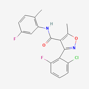 molecular formula C18H13ClF2N2O2 B5886890 3-(2-chloro-6-fluorophenyl)-N-(5-fluoro-2-methylphenyl)-5-methyl-4-isoxazolecarboxamide 