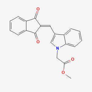 molecular formula C21H15NO4 B5886897 methyl {3-[(1,3-dioxo-1,3-dihydro-2H-inden-2-ylidene)methyl]-1H-indol-1-yl}acetate 