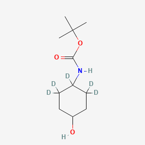 molecular formula C11H21NO3 B588690 4-[(tert-Butoxycarbonyl)amino]cyclohexanol-d5 (Mixture of Diastereomers) CAS No. 1330042-18-6