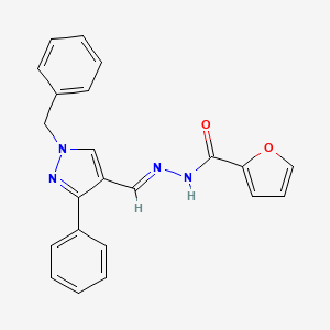 molecular formula C22H18N4O2 B5886905 N'-[(1-benzyl-3-phenyl-1H-pyrazol-4-yl)methylene]-2-furohydrazide 