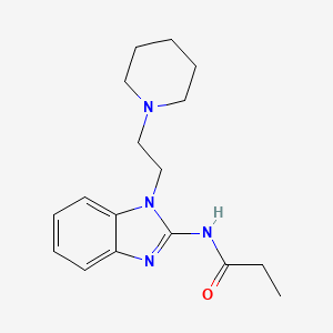 molecular formula C17H24N4O B5886927 N-{1-[2-(1-piperidinyl)ethyl]-1H-benzimidazol-2-yl}propanamide 