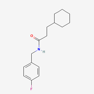 molecular formula C16H22FNO B5886933 3-cyclohexyl-N-(4-fluorobenzyl)propanamide 