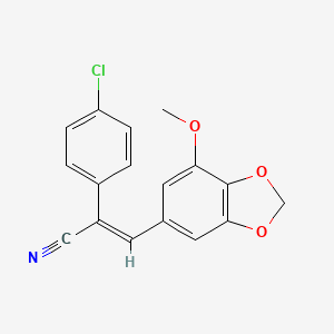 molecular formula C17H12ClNO3 B5886957 2-(4-chlorophenyl)-3-(7-methoxy-1,3-benzodioxol-5-yl)acrylonitrile 