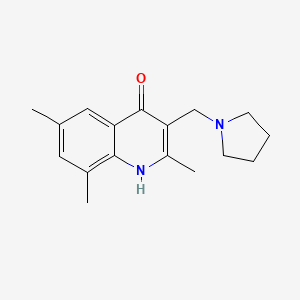 2,6,8-trimethyl-3-(1-pyrrolidinylmethyl)-4-quinolinol