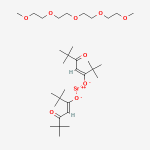 molecular formula C32H60O9Sr B588697 bis-(2,2,6,6-Tetramethyl-3,5-heptanedionato)strontium tetraglyme adduct CAS No. 150939-76-7