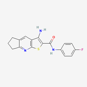 molecular formula C17H14FN3OS B5886990 3-amino-N-(4-fluorophenyl)-6,7-dihydro-5H-cyclopenta[b]thieno[3,2-e]pyridine-2-carboxamide 