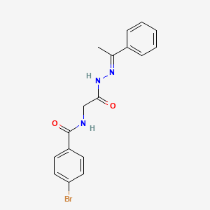 4-bromo-N-{2-oxo-2-[2-(1-phenylethylidene)hydrazino]ethyl}benzamide