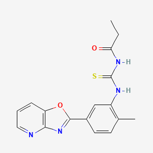 molecular formula C17H16N4O2S B5887008 N-{[(2-methyl-5-[1,3]oxazolo[4,5-b]pyridin-2-ylphenyl)amino]carbonothioyl}propanamide 