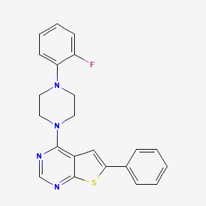 molecular formula C22H19FN4S B5887019 4-[4-(2-fluorophenyl)-1-piperazinyl]-6-phenylthieno[2,3-d]pyrimidine 