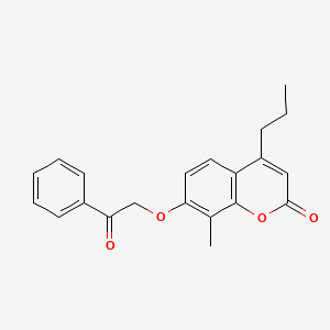 molecular formula C21H20O4 B5887022 8-methyl-7-(2-oxo-2-phenylethoxy)-4-propyl-2H-chromen-2-one 
