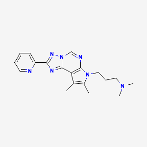 molecular formula C19H23N7 B5887052 3-[8,9-dimethyl-2-(2-pyridinyl)-7H-pyrrolo[3,2-e][1,2,4]triazolo[1,5-c]pyrimidin-7-yl]-N,N-dimethyl-1-propanamine 