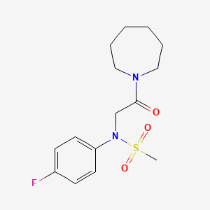 molecular formula C15H21FN2O3S B5887055 N-[2-(1-azepanyl)-2-oxoethyl]-N-(4-fluorophenyl)methanesulfonamide 
