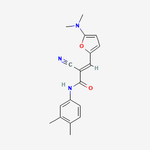 molecular formula C18H19N3O2 B5887080 2-cyano-3-[5-(dimethylamino)-2-furyl]-N-(3,4-dimethylphenyl)acrylamide 