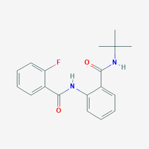 molecular formula C18H19FN2O2 B5887104 N-{2-[(tert-butylamino)carbonyl]phenyl}-2-fluorobenzamide 