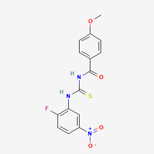 molecular formula C15H12FN3O4S B5887168 N-{[(2-fluoro-5-nitrophenyl)amino]carbonothioyl}-4-methoxybenzamide 