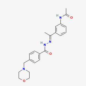 molecular formula C22H26N4O3 B5887171 N-(3-{N-[4-(4-morpholinylmethyl)benzoyl]ethanehydrazonoyl}phenyl)acetamide 
