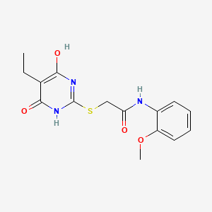 2-[(5-ethyl-4-hydroxy-6-oxo-1,6-dihydro-2-pyrimidinyl)thio]-N-(2-methoxyphenyl)acetamide