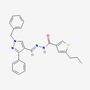 molecular formula C25H24N4OS B5887195 N'-[(1-benzyl-3-phenyl-1H-pyrazol-4-yl)methylene]-5-propyl-3-thiophenecarbohydrazide 