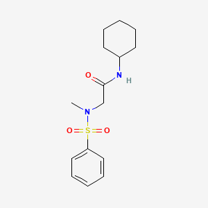 molecular formula C15H22N2O3S B5887196 N~1~-cyclohexyl-N~2~-methyl-N~2~-(phenylsulfonyl)glycinamide 