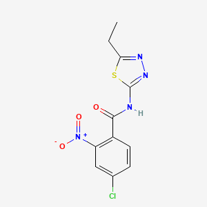 molecular formula C11H9ClN4O3S B5887205 4-chloro-N-(5-ethyl-1,3,4-thiadiazol-2-yl)-2-nitrobenzamide 