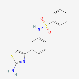molecular formula C15H13N3O2S2 B5887220 N-[3-(2-amino-1,3-thiazol-4-yl)phenyl]benzenesulfonamide 