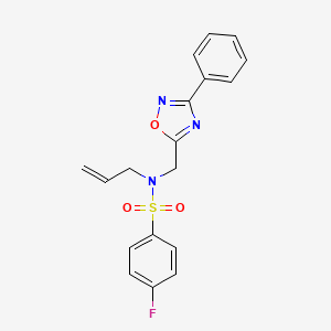 N-allyl-4-fluoro-N-[(3-phenyl-1,2,4-oxadiazol-5-yl)methyl]benzenesulfonamide