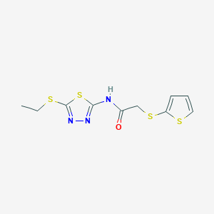 molecular formula C10H11N3OS4 B5887319 N-[5-(ethylthio)-1,3,4-thiadiazol-2-yl]-2-(2-thienylthio)acetamide 