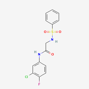 N~1~-(3-chloro-4-fluorophenyl)-N~2~-(phenylsulfonyl)glycinamide