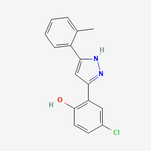4-chloro-2-[5-(2-methylphenyl)-1H-pyrazol-3-yl]phenol