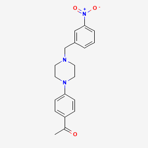 molecular formula C19H21N3O3 B5887496 1-{4-[4-(3-nitrobenzyl)-1-piperazinyl]phenyl}ethanone 