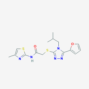 molecular formula C16H19N5O2S2 B5887526 2-{[5-(2-furyl)-4-isobutyl-4H-1,2,4-triazol-3-yl]thio}-N-(4-methyl-1,3-thiazol-2-yl)acetamide 