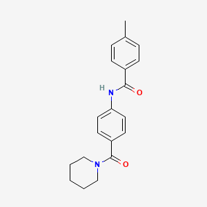 molecular formula C20H22N2O2 B5887537 4-methyl-N-[4-(1-piperidinylcarbonyl)phenyl]benzamide 