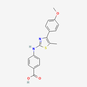 molecular formula C18H16N2O3S B5887559 4-{[4-(4-methoxyphenyl)-5-methyl-1,3-thiazol-2-yl]amino}benzoic acid 