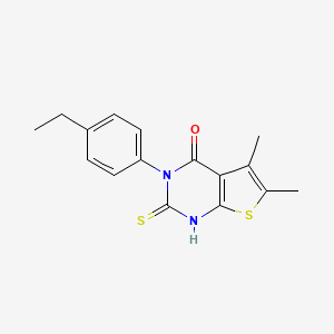 molecular formula C16H16N2OS2 B5887565 3-(4-ethylphenyl)-5,6-dimethyl-2-thioxo-2,3-dihydrothieno[2,3-d]pyrimidin-4(1H)-one 