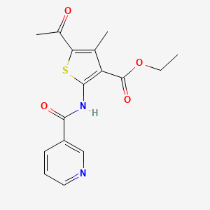 molecular formula C16H16N2O4S B5887576 ethyl 5-acetyl-4-methyl-2-[(3-pyridinylcarbonyl)amino]-3-thiophenecarboxylate 