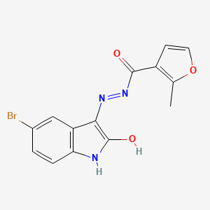molecular formula C14H10BrN3O3 B5887589 N'-(5-bromo-2-oxo-1,2-dihydro-3H-indol-3-ylidene)-2-methyl-3-furohydrazide 