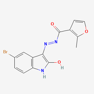 molecular formula C14H10BrN3O3 B5887589 N'-(5-溴-2-氧代-1,2-二氢-3H-吲哚-3-亚烯基)-2-甲基-3-呋喃酰肼 