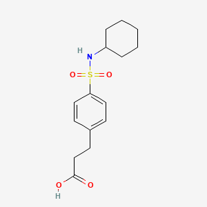 molecular formula C15H21NO4S B5887593 3-{4-[(cyclohexylamino)sulfonyl]phenyl}propanoic acid 
