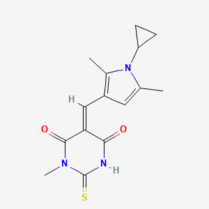 molecular formula C15H17N3O2S B5887595 5-[(1-cyclopropyl-2,5-dimethyl-1H-pyrrol-3-yl)methylene]-1-methyl-2-thioxodihydro-4,6(1H,5H)-pyrimidinedione 